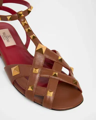 Valentino Garavani Studdy Leather Sandals | Thumbnail 3 Valentino Garavani Studdy Leather Sandals | Thumbnail 3