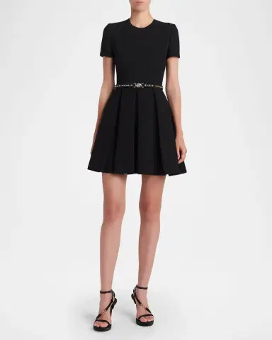 Versace Belted Short-Sleeve Mini Dress | Thumbnail 2