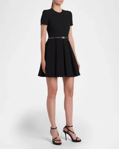 Versace Belted Short-Sleeve Mini Dress | Thumbnail 4