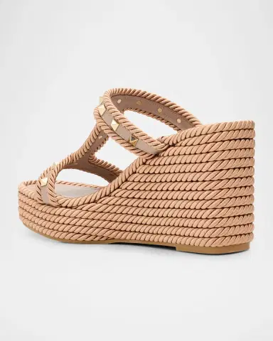 Valentino Garavani 90mm Rockstud Torchon T-Strap Espadrille Sandals | Thumbnail 4 Valentino Garavani 90mm Rockstud Torchon T-Strap Espadrille Sandals | Thumbnail 4