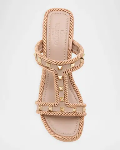 Valentino Garavani 90mm Rockstud Torchon T-Strap Espadrille Sandals | Thumbnail 6 Valentino Garavani 90mm Rockstud Torchon T-Strap Espadrille Sandals | Thumbnail 6