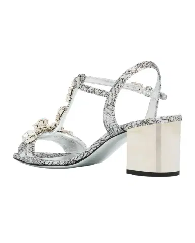 Dolce & Gabbana 60mm Crystal Brocade Block-Heel Sandals | Thumbnail 1 Dolce & Gabbana 60mm Crystal Brocade Block-Heel Sandals | Thumbnail 1
