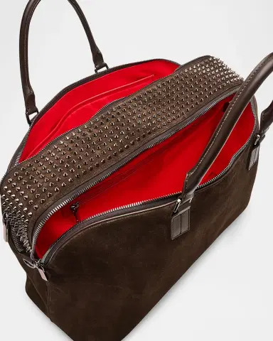 Christian Louboutin Men's Funky Reversed Leather and Spikes Duffel Bag | Thumbnail 4 Christian Louboutin Men's Funky Reversed Leather and Spikes Duffel Bag | Thumbnail 4
