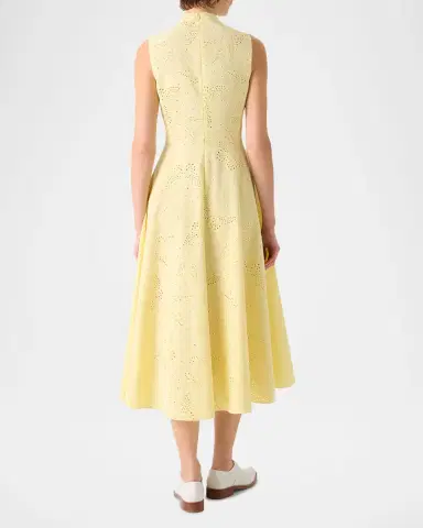 Akris Butterfly Broderie Anglaise Sleeveless Midi Dress | Thumbnail 2 Akris Butterfly Broderie Anglaise Sleeveless Midi Dress | Thumbnail 2