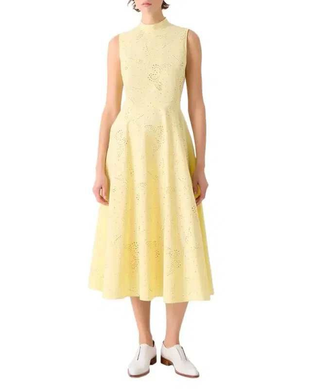 Butterfly Broderie Anglaise Sleeveless Midi Dress