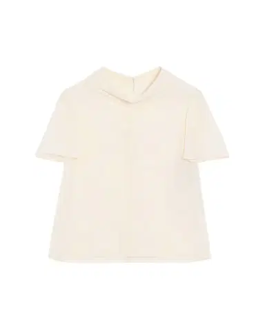 Valentino Garavani Mock-Neck Short-Sleeve Silk Top | Thumbnail 1 Valentino Garavani Mock-Neck Short-Sleeve Silk Top | Thumbnail 1