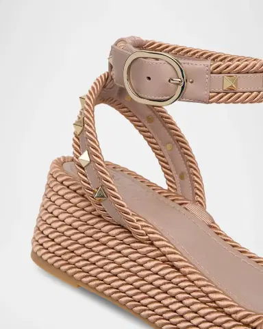 Valentino Garavani 45mm Rockstud Torchon Ankle Strap Espadrille Sandals | Thumbnail 4 Valentino Garavani 45mm Rockstud Torchon Ankle Strap Espadrille Sandals | Thumbnail 4