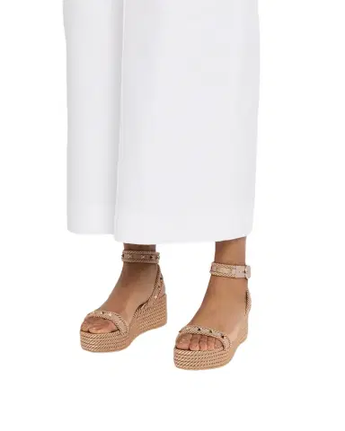 Valentino Garavani 45mm Rockstud Torchon Ankle Strap Espadrille Sandals | Thumbnail 1 Valentino Garavani 45mm Rockstud Torchon Ankle Strap Espadrille Sandals | Thumbnail 1
