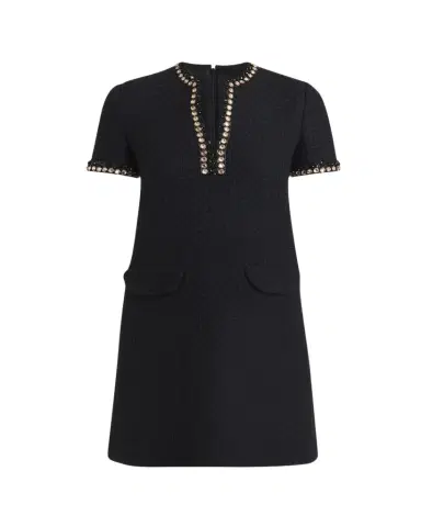 Valentino Garavani Crystal Jacquard Short-Sleeve Mini Dress | Thumbnail 1