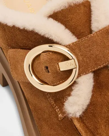 Stuart Weitzman Benni Shearling-Lined Suede Mules | Thumbnail 4