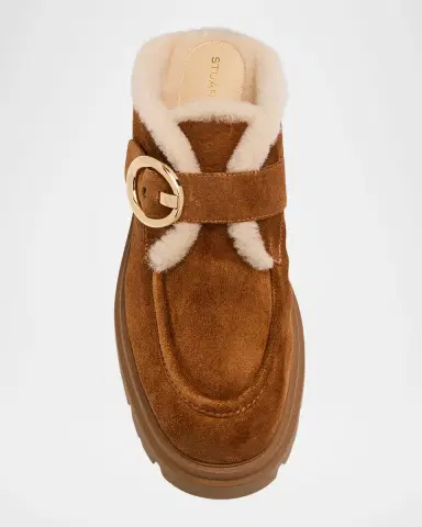 Stuart Weitzman Benni Shearling-Lined Suede Mules | Thumbnail 5