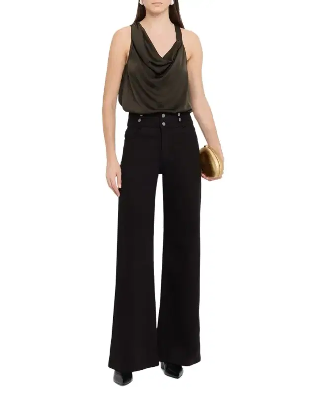 Liv Double-Button Wide-Leg Jeans