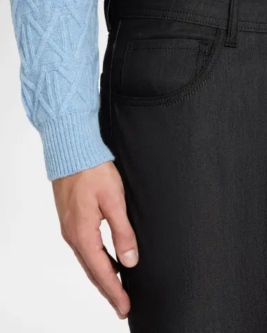KNT Men's Black Denim Slim Fit Stretch Jeans | Thumbnail 4 KNT Men's Black Denim Slim Fit Stretch Jeans | Thumbnail 4