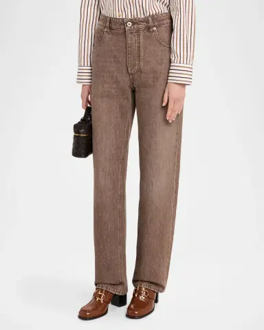 Bottega Veneta Mid-Rise Straight-Leg Denim Trousers | Thumbnail 3 Bottega Veneta Mid-Rise Straight-Leg Denim Trousers | Thumbnail 3