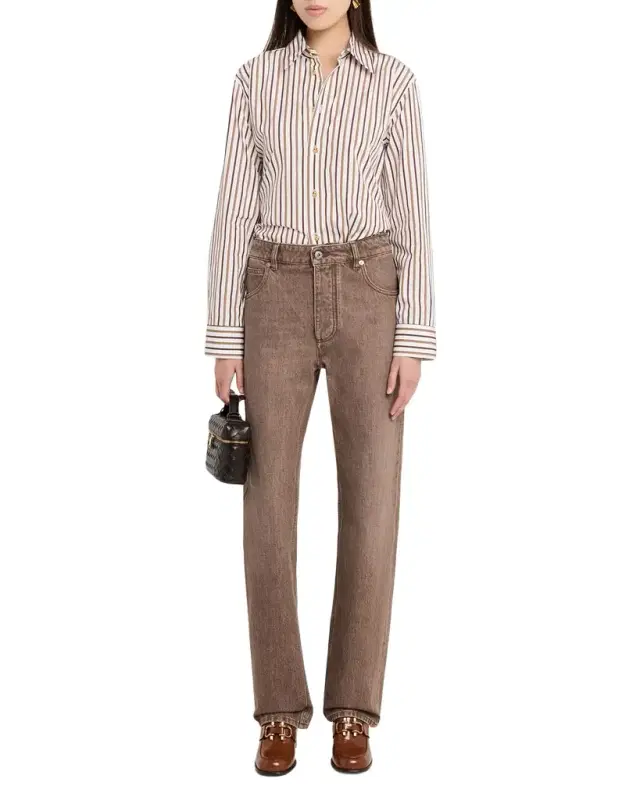 Bottega Veneta Mid-Rise Straight-Leg Denim Trousers