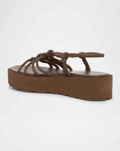 Gianvito Rossi Knotted Leather Slingback Flatform Sandals | Thumbnail 3