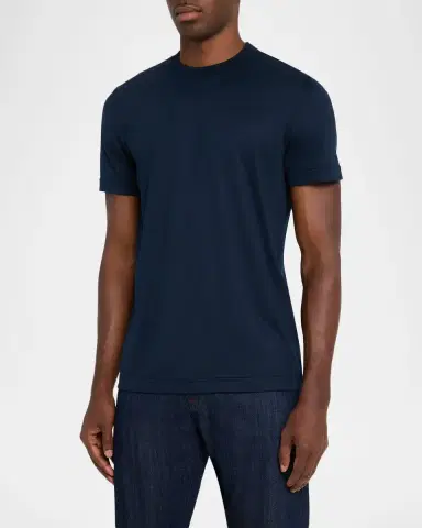 KNT Men's Solid Cotton Crewneck T-Shirt | Thumbnail 3 KNT Men's Solid Cotton Crewneck T-Shirt | Thumbnail 3
