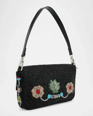 STAUD Timmy Floral Beaded Shoulder Bag | Thumbnail 2 STAUD Timmy Floral Beaded Shoulder Bag | Thumbnail 2