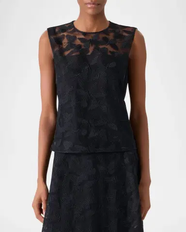 Akris Butterfly Embroidered Sleeveless Top | Thumbnail 3
