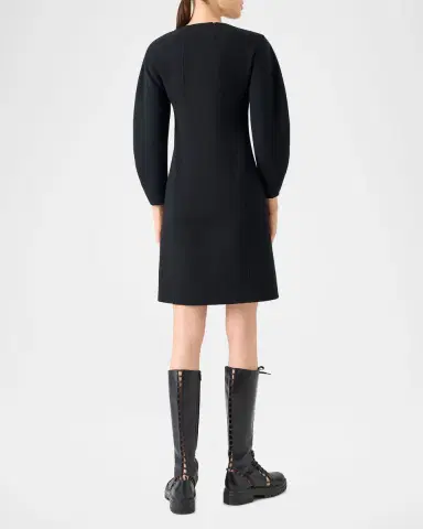 Akris Wool Crepe Long-Sleeve Mini Dress | Thumbnail 3 Akris Wool Crepe Long-Sleeve Mini Dress | Thumbnail 3
