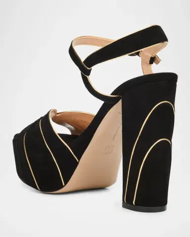 Gianvito Rossi Suede Ankle-Strap Platform Sandals | Thumbnail 3