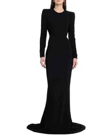 Stella McCartney Strong-Shoulder Backless Trumpet Gown | Thumbnail 1