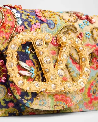 Valentino Garavani Loco Small VLOGO Paisley Embellished Shoulder Bag | Thumbnail 5