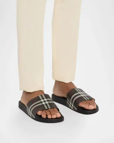 Burberry Men's Furley Check Slides | Thumbnail 2 Burberry Men's Furley Check Slides | Thumbnail 2