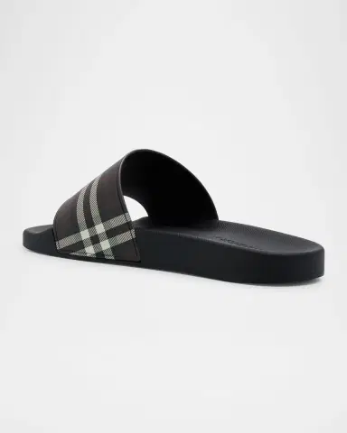 Burberry Men's Furley Check Slides | Thumbnail 4 Burberry Men's Furley Check Slides | Thumbnail 4