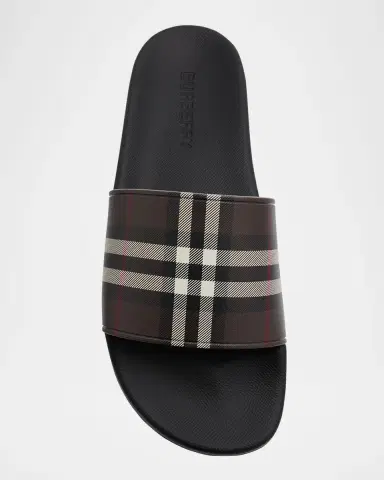 Burberry Men's Furley Check Slides | Thumbnail 6 Burberry Men's Furley Check Slides | Thumbnail 6