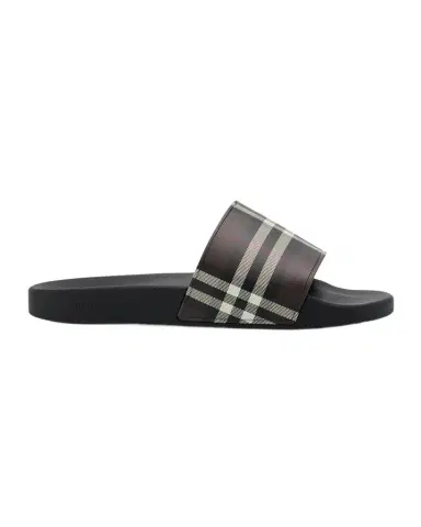 Burberry Men's Furley Check Slides | Thumbnail 1 Burberry Men's Furley Check Slides | Thumbnail 1