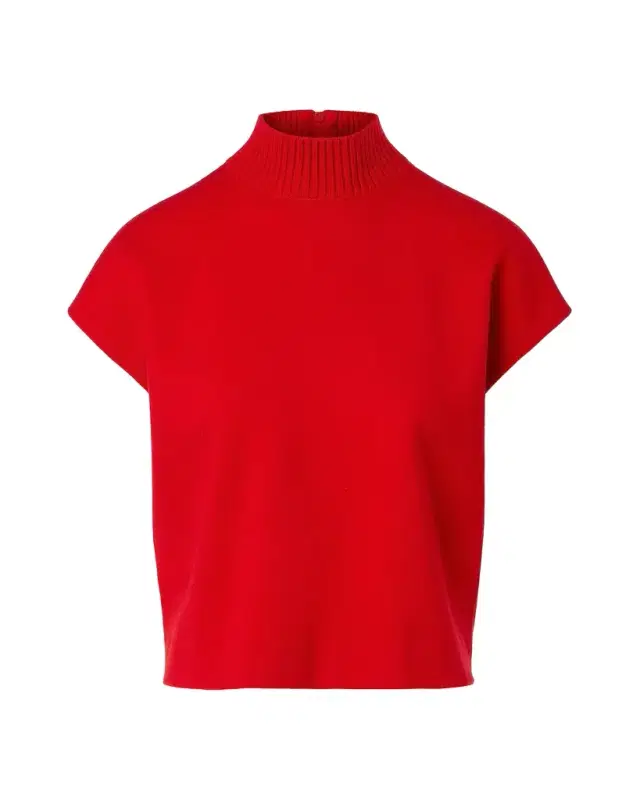 Mock-Neck Short-Sleeve Sweater