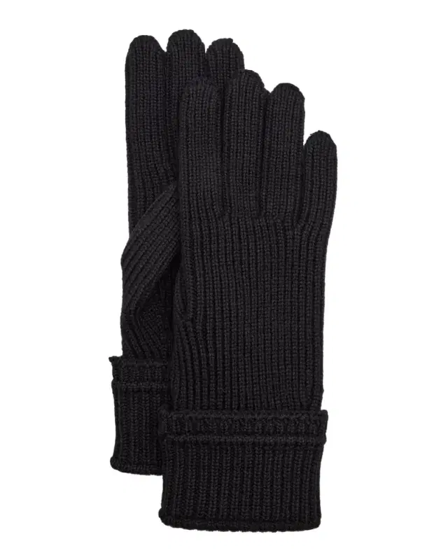 Burberry Men 's Embroidered Logo Patch Wool-Blend Knit Gloves