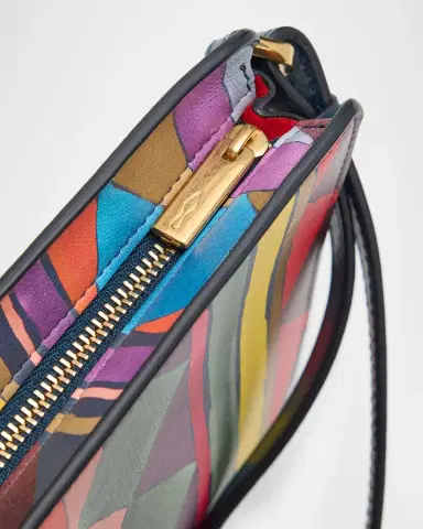 Christian Louboutin Bettina Small Wristlet Pouch Bag in Losange-Print Leather | Thumbnail 9
