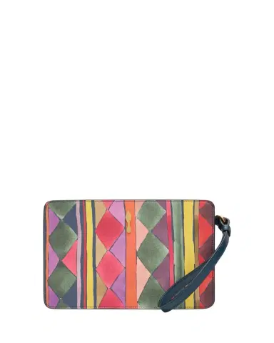 Christian Louboutin Bettina Small Wristlet Pouch Bag in Losange-Print Leather | Thumbnail 1