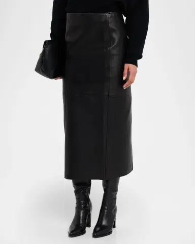 A.L.C. Marta Leather Midi Skirt | Thumbnail 3 A.L.C. Marta Leather Midi Skirt | Thumbnail 3