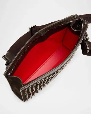 Christian Louboutin Men's Funky Grained Leather and Spikes Crossbody Bag with Pouch | Thumbnail 3 Christian Louboutin Men's Funky Grained Leather and Spikes Crossbody Bag with Pouch | Thumbnail 3