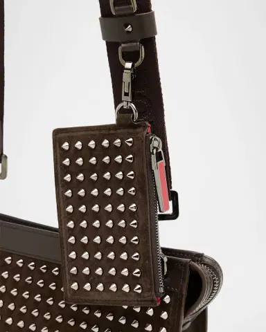 Christian Louboutin Men's Funky Grained Leather and Spikes Crossbody Bag with Pouch | Thumbnail 4 Christian Louboutin Men's Funky Grained Leather and Spikes Crossbody Bag with Pouch | Thumbnail 4