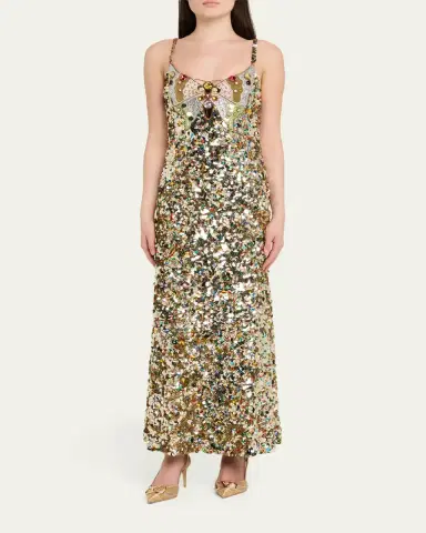 Valentino Garavani Butterfly Embroidered Tulle Maxi Dress | Thumbnail 2 Valentino Garavani Butterfly Embroidered Tulle Maxi Dress | Thumbnail 2