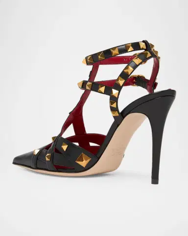 Valentino Garavani 100mm Studdy Leather Pointed-Toe Pumps | Thumbnail 2 Valentino Garavani 100mm Studdy Leather Pointed-Toe Pumps | Thumbnail 2