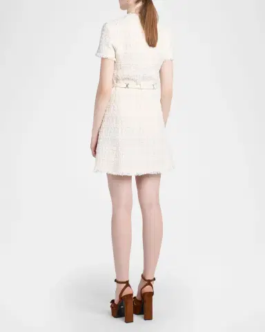 Versace Belted Tweed A-Line Mini Dress | Thumbnail 3 Versace Belted Tweed A-Line Mini Dress | Thumbnail 3