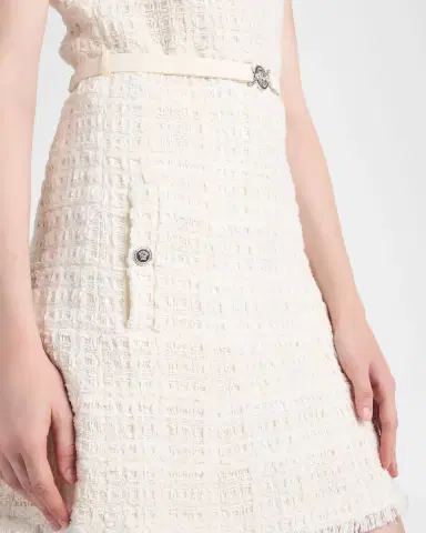 Versace Belted Tweed A-Line Mini Dress | Thumbnail 5 Versace Belted Tweed A-Line Mini Dress | Thumbnail 5