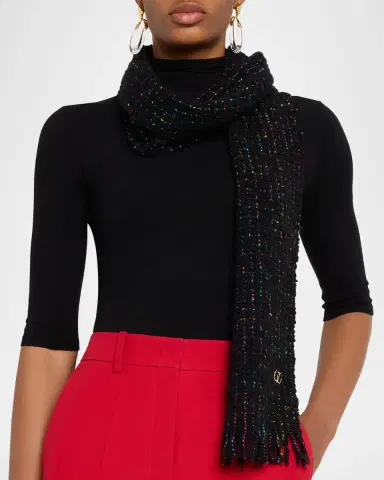 Valentino Garavani VLogo Signature Cashmere and Wool Jacquard Scarf | Thumbnail 2 Valentino Garavani VLogo Signature Cashmere and Wool Jacquard Scarf | Thumbnail 2