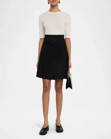 Akris punto Mila Belted Knit Mini Skirt | Thumbnail 2