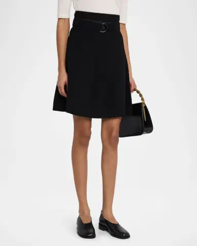 Akris punto Mila Belted Knit Mini Skirt | Thumbnail 4