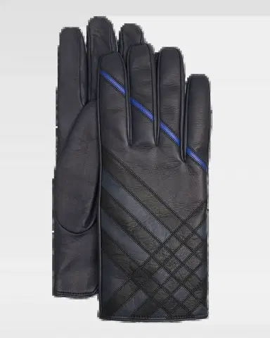 Burberry Men's Intarsia Check Leather Gloves | Thumbnail 2 Burberry Men's Intarsia Check Leather Gloves | Thumbnail 2