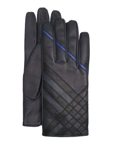 Burberry Men's Intarsia Check Leather Gloves | Thumbnail 1 Burberry Men's Intarsia Check Leather Gloves | Thumbnail 1