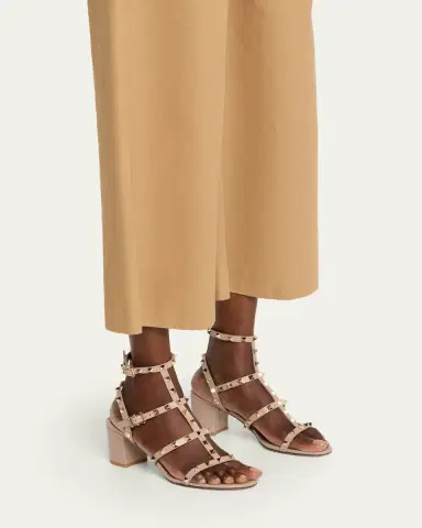 Valentino Garavani 60mm Rockstud Leather City Sandals | Thumbnail 2