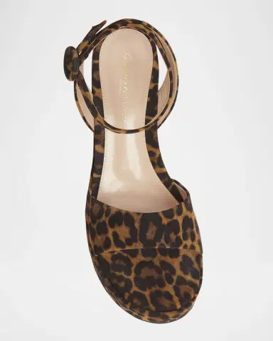 Gianvito Rossi Alma Leopard Ankle-Strap Platform Sandals | Thumbnail 3