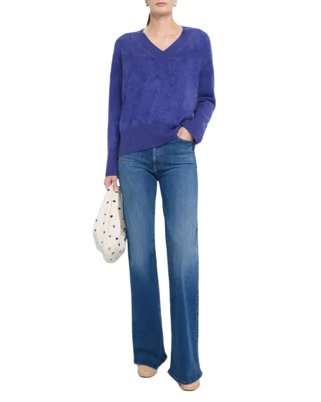 Boxy V-Neck Brushed Cashmere Sweater